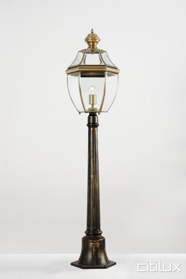 Berowra Waters Traditional Outdoor Brass Made Post Light Elegant Range Citilux