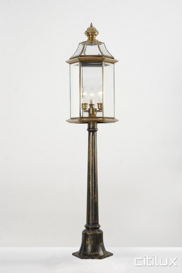 Beverley Park Traditional Outdoor Brass Made Post Light Elegant Range Citilux