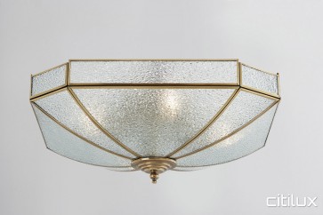 Burwood Classic Brass Made Flush Mount Ceiling Light Elegant Range Citilux