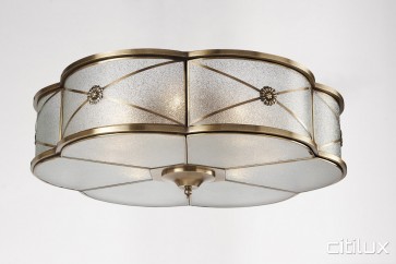 Cabramatta Traditional Brass Made Flush Mount Ceiling Light Elegant Range Citilux