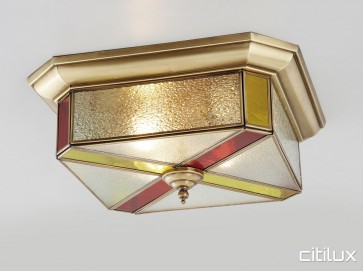 Cambridge Park Classic Brass Made Flush Mount Ceiling Light Elegant Range Citilux