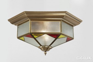 Cammeray Classic Brass Made Flush Mount Ceiling Light Elegant Range Citilux