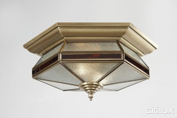 Camperdown Classic Brass Made Flush Mount Ceiling Light Elegant Range Citilux