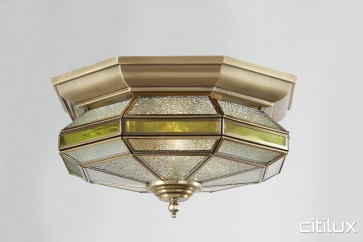 Campsie Traditional Brass Made Flush Mount Ceiling Light Elegant Range Citilux