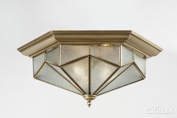 Canada Bay Classic Brass Made Flush Mount Ceiling Light Elegant Range Citilux