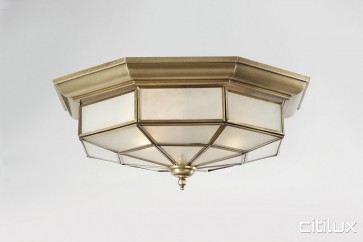 Canley Heights Traditional Brass Made Flush Mount Ceiling Light Elegant Range Citilux