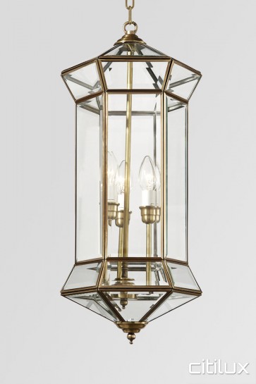 Clovelly Traditional Outdoor Brass Pendant Light Elegant Range Citilux