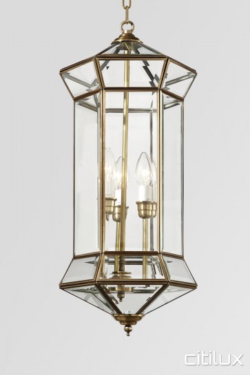 Clovelly Traditional Outdoor Brass Pendant Light Elegant Range Citilux