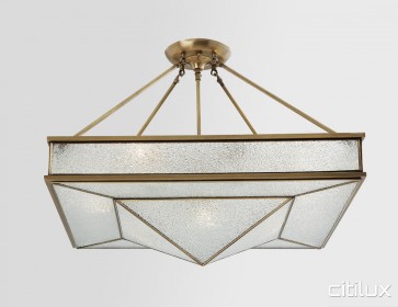 Eagle Vale Classic Brass Made Semi Flush Mount Ceiling Light Elegant Range Citilux