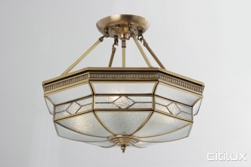 Edensor Park Classic Brass Made Semi Flush Mount Ceiling Light Elegant Range Citilux