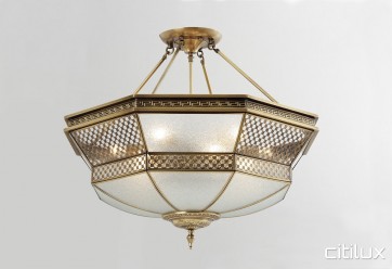 Elderslie Classic Brass Made Semi Flush Mount Ceiling Light Elegant Range Citilux