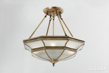 Elizabeth Hills Classic Brass Made Semi Flush Mount Ceiling Light Elegant Range Citilux