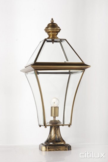 Fairfield East Classic Outdoor Brass Made Pillar Mount Light Elegant Range Citilux