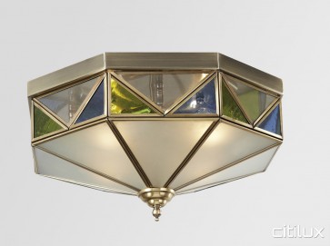 Haymarket Classic Brass Made Flush Mount Ceiling Light Elegant Range Citilux