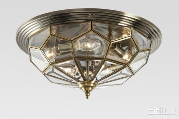 Hornsby Traditional Brass Made Flush Mount Ceiling Light Elegant Range Citilux