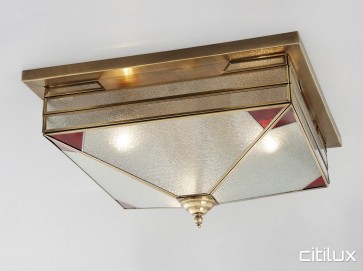 Hunters Hill Traditional Brass Made Flush Mount Ceiling Light Elegant Range Citilux