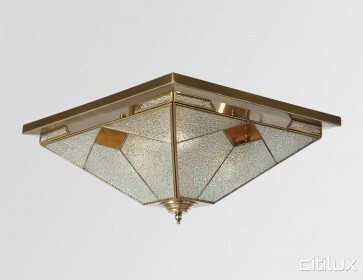 Hurlstone Park Traditional Brass Made Flush Mount Ceiling Light Elegant Range Citilux