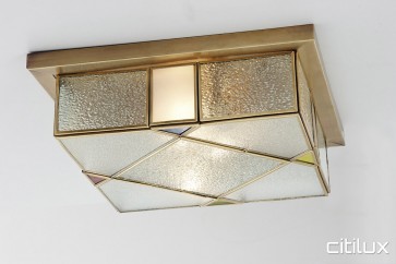 Ingleburn Traditional Brass Made Flush Mount Ceiling Light Elegant Range Citilux