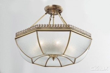 Lower Portland Classic Brass Made Semi Flush Mount Ceiling Light Elegant Range Citilux