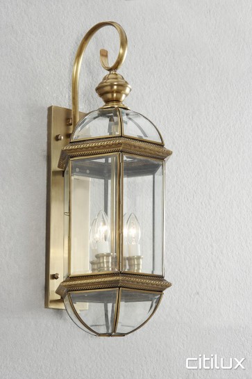 Lucas Heights Classic Outdoor Brass Wall Light Elegant Range Citilux