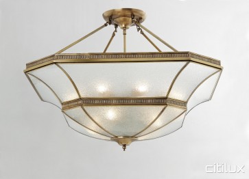 Macquarie Links Classic Brass Made Semi Flush Mount Ceiling Light Elegant Range Citilux