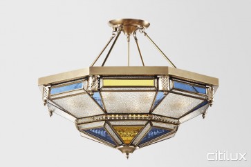 Maddens Plains Classic Brass Made Semi Flush Mount Ceiling Light Elegant Range Citilux