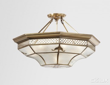 Marayong Classic Brass Made Semi Flush Mount Ceiling Light Elegant Range Citilux