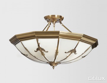 Maroubra Classic Brass Made Semi Flush Mount Ceiling Light Elegant Range Citilux