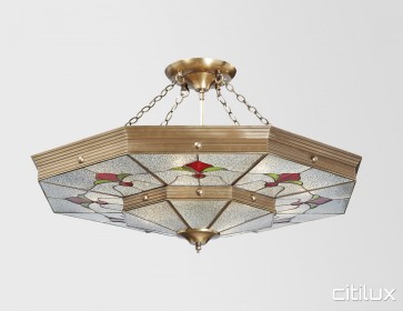 Marsden Park Classic Brass Made Semi Flush Mount Ceiling Light Elegant Range Citilux