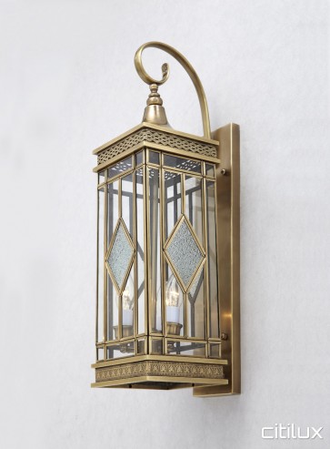 Marsfield Traditional Outdoor Brass Wall Light Elegant Range Citilux