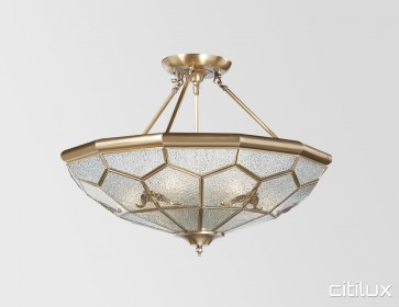 Mays Hill Classic Brass Made Semi Flush Mount Ceiling Light Elegant Range Citilux