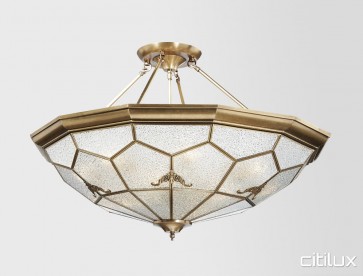 McMahons Point Classic Brass Made Semi Flush Mount Ceiling Light Elegant Range Citilux