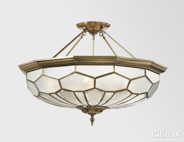 Middle Cove Classic Brass Made Semi Flush Mount Ceiling Light Elegant Range Citilux