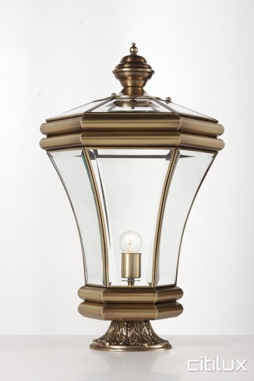 Mount Kuring-Gai Traditional Outdoor Brass Made Pillar Mount Light Elegant Range Citilux