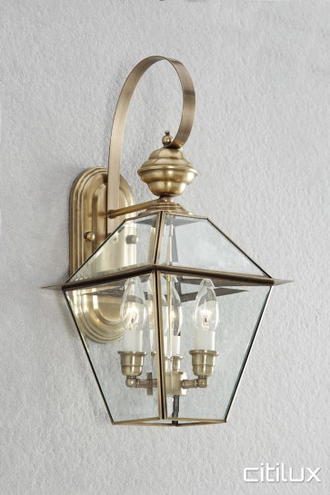 North Balgowlah Classic Outdoor Brass Wall Light Elegant Range Citilux