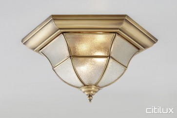 North Narrabeen Traditional Brass Made Flush Mount Ceiling Light Elegant Range Citilux