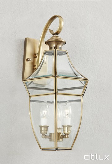 North Willoughby Traditional Outdoor Brass Wall Light Elegant Range Citilux
