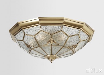 Northwood Traditional Brass Made Flush Mount Ceiling Light Elegant Range Citilux