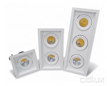 Tectron 60W LED Downlights Square Frame Triple