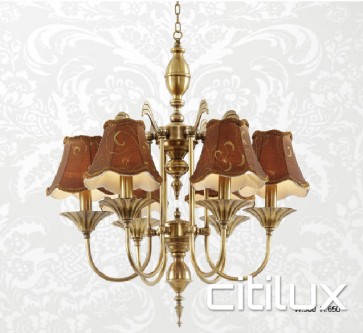 Pendle Hill Classic European Style Brass Pendant Light Elegant Range Citilux