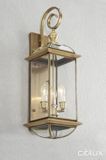 Phillip Bay Traditional Outdoor Brass Wall Light Elegant Range Citilux