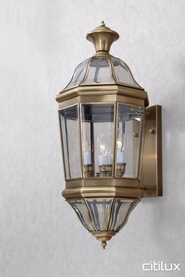 Picnic Point Classic Outdoor Brass Wall Light Elegant Range Citilux