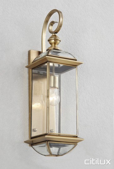 Pitt Town Traditional Outdoor Brass Wall Light Elegant Range Citilux