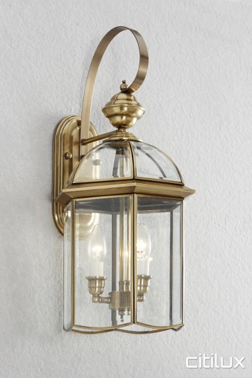 Prairiewood Traditional Outdoor Brass Wall Light Elegant Range Citilux