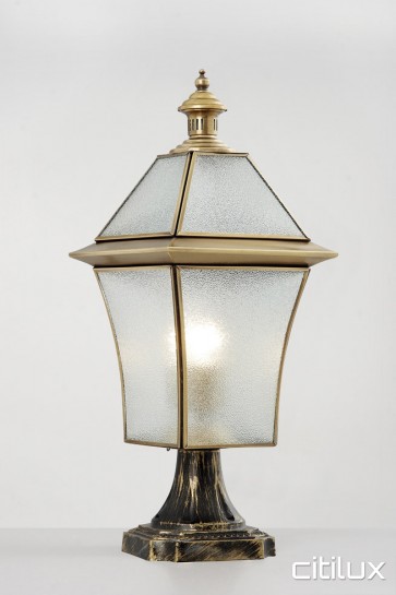 Ramsgate Beach Traditional Outdoor Brass Made Pillar Mount Light Elegant Range Citilux