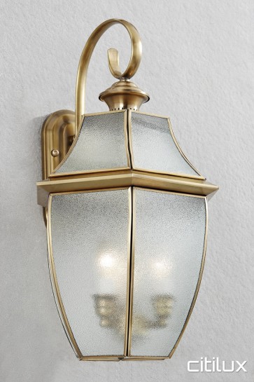 Ruse Traditional Outdoor Brass Wall Light Elegant Range Citilux