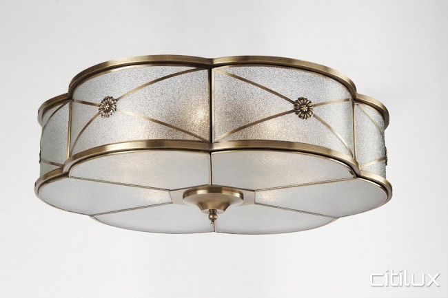 Cabramatta Traditional Brass Made Flush Mount Ceiling Light Elegant Range Citilux