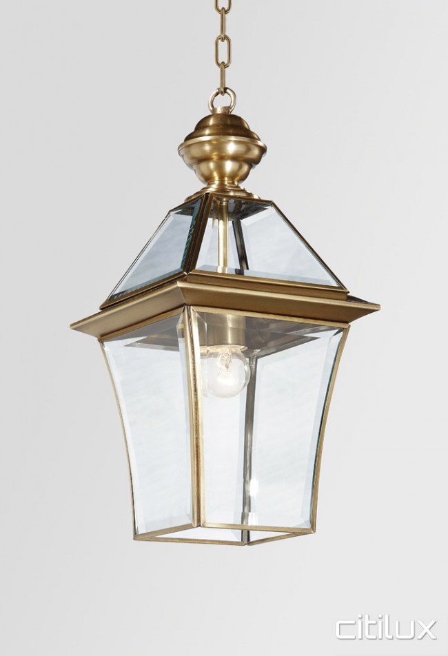 Claremont Meadows Classic Outdoor Brass Pendant Light Elegant