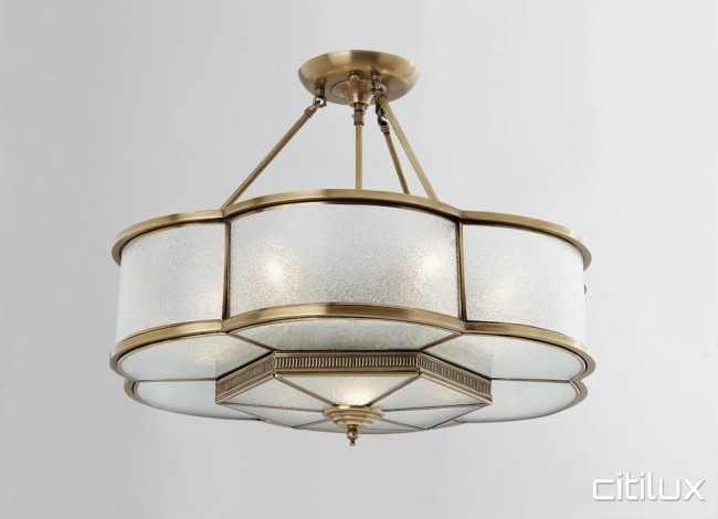 Dolls Point Classic Brass Made Semi Flush Mount Ceiling Light