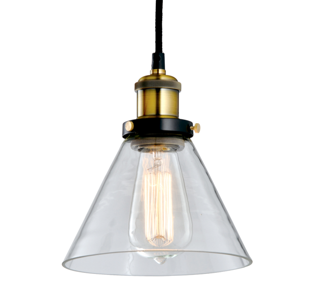 Vintage glass top hanging light